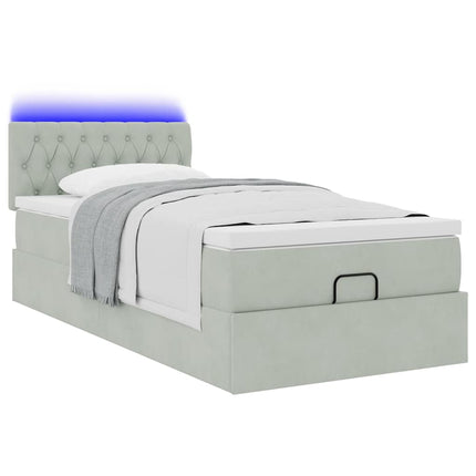 Struttura Letto Pouf con Materasso 100x200 cm Velluto