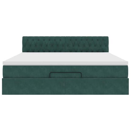 Struttura Letto Pouf con Materasso 160x200 cm in Velluto