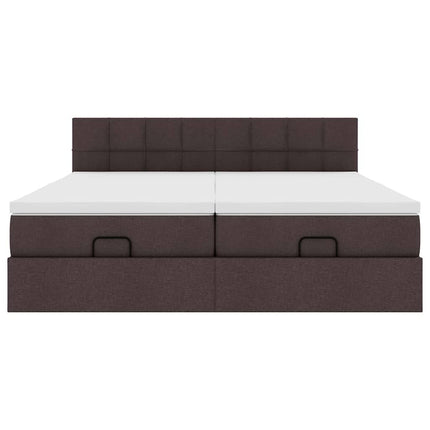 Struttura Letto Pouf con Materassi 200x200 cm in Tessuto