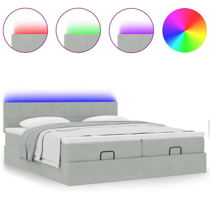 Struttura Letto Pouf con Materassi 200x200 cm Velluto