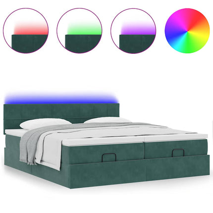 Struttura Letto Pouf con Materassi 200x200 cm Velluto