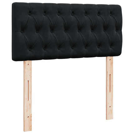 Struttura Letto Pouf con Materassi Nero 200x200 cm Velluto