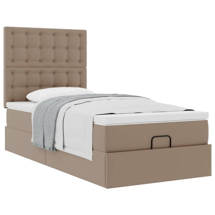 Letto Pouf con Materasso Cappucino 80x200 cm Similpelle