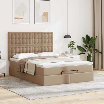 Struttura Letto Pouf con Materasso 140x190 cm Similpelle