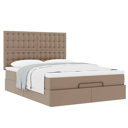 Struttura Letto Pouf con Materasso 140x190 cm Similpelle