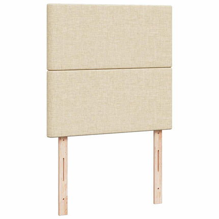 Pouf Letto con Materasso Crema 90x200 cm in Tessuto