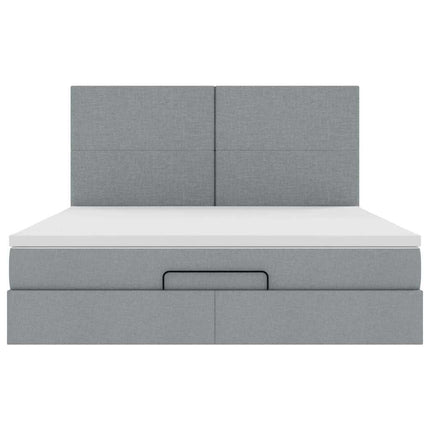 Struttura Letto Pouf con Materasso 160x200 cm in Tessuto