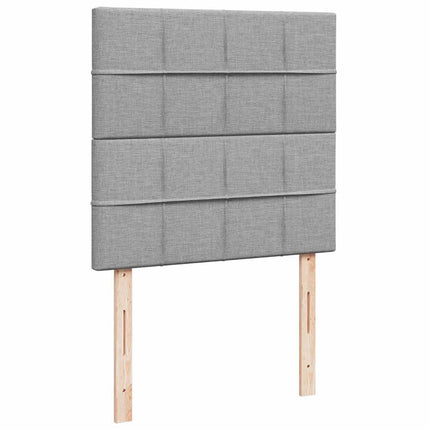 Pouf Letto con Materasso Grigio Chiaro 90x200 cm in Tessuto