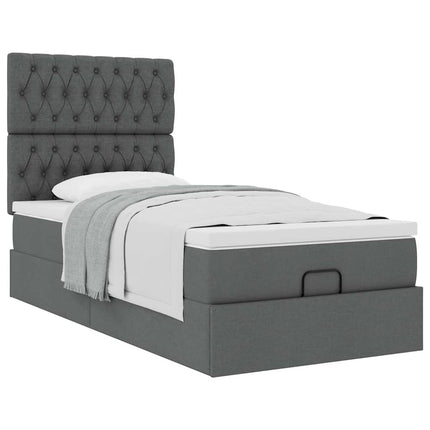 Struttura Letto Pouf con Materasso 100x200 cm in Tessuto