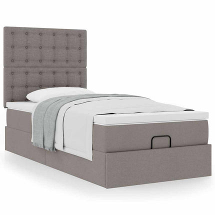Pouf Letto con Materasso Tortora 100x200 cm in Tessuto