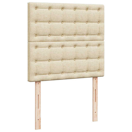 Pouf Letto con Materasso Crema 100x200 cm in Tessuto