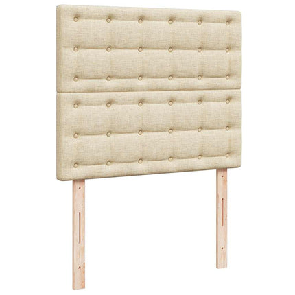 Struttura Letto Pouf con Materasso Crema 120x200 cm in Tessuto