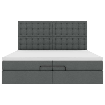 Struttura Letto Pouf con Materassi 200x200 cm in Tessuto