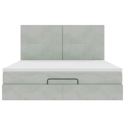 Struttura Letto Pouf con Materassi 200x200 cm Velluto