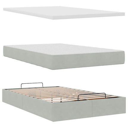Struttura Letto Pouf con Materassi 120x200 cm Velluto