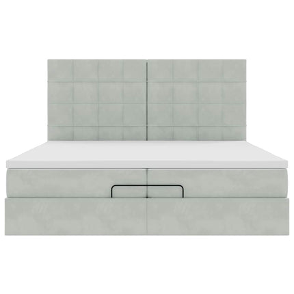 Struttura Letto Pouf con Materassi 200x200 cm Velluto