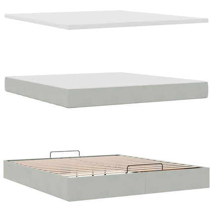 Struttura Letto Pouf con Materassi 160x200 cm in Velluto