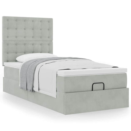 Struttura Letto Pouf con Materassi 100x200 cm Velluto