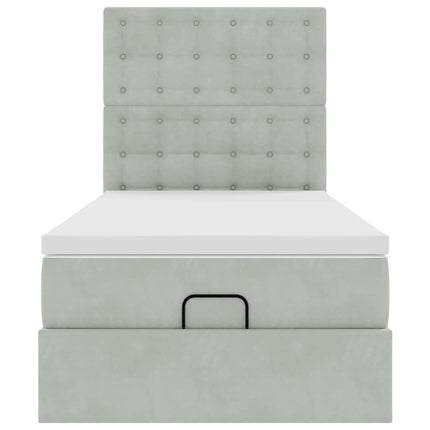 Struttura Letto Pouf con Materassi 100x200 cm Velluto