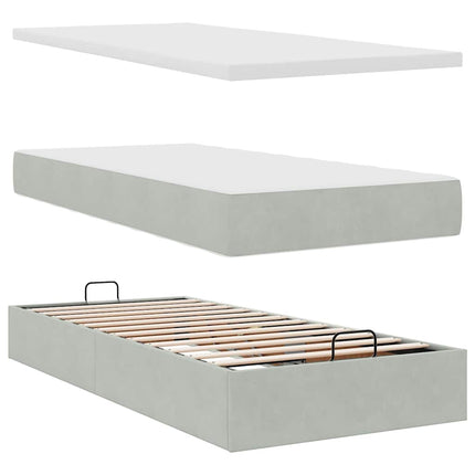 Struttura Letto Pouf con Materassi 100x200 cm Velluto