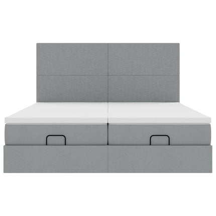 Struttura Letto Pouf con Materassi 160x200 cm in Tessuto