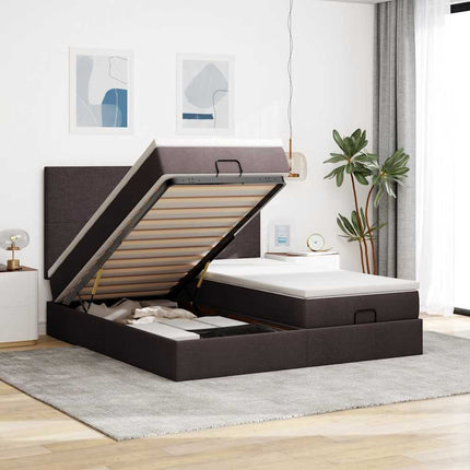 Struttura Letto Pouf con Materassi 160x200 cm in Tessuto