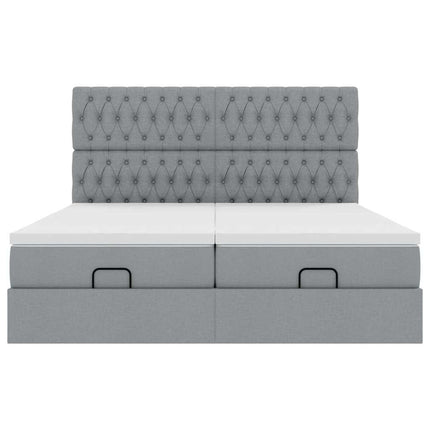 Struttura Letto Pouf con Materassi 180x200 cm in Tessuto