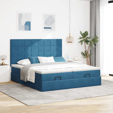 Struttura Letto Pouf con Materassi 180x200 cm Velluto