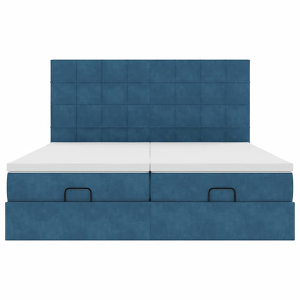 Struttura Letto Pouf con Materassi 180x200 cm Velluto