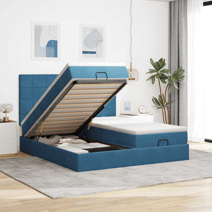 Struttura Letto Pouf con Materassi 180x200 cm Velluto