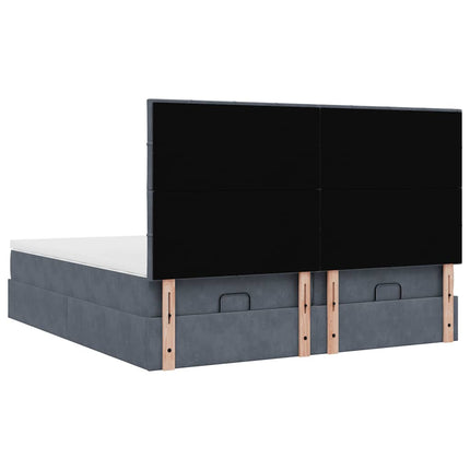 Struttura Letto Pouf con Materassi 200x200 cm Velluto