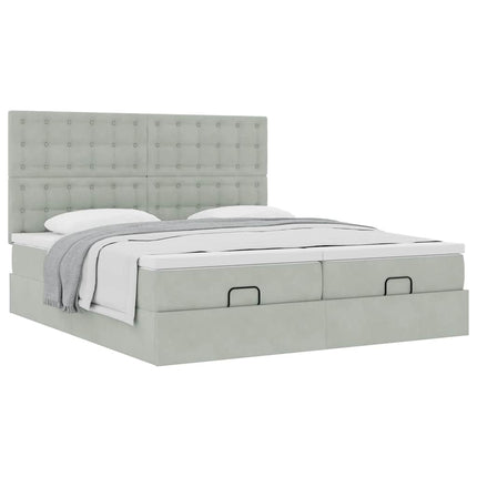 Struttura Letto Pouf con Materassi 180x200 cm Velluto