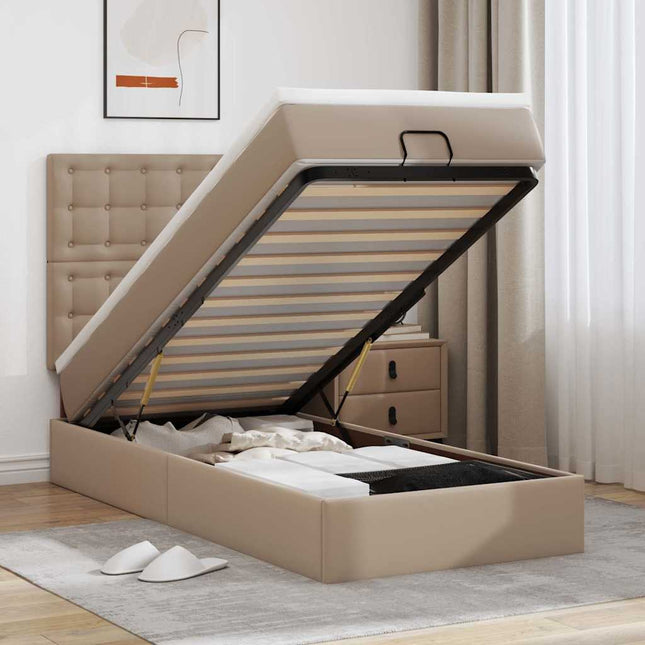 Struttura Letto Pouf con Materasso 80x200 cm Similpelle