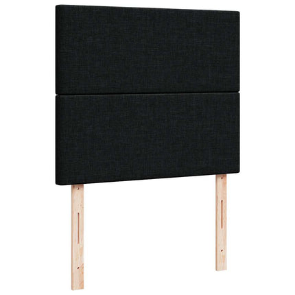 Struttura Letto Pouf con Materasso Nero 120x200 cm in Tessuto