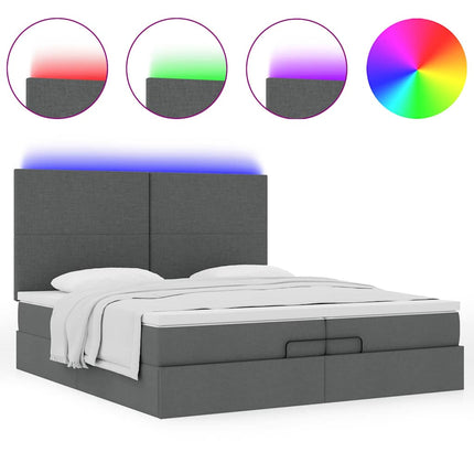 Struttura Letto Pouf con Materassi 200x200 cm in Tessuto