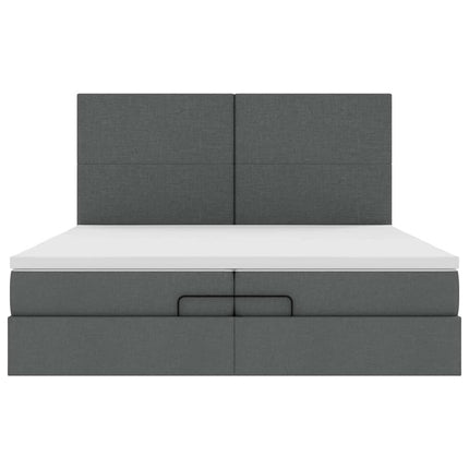Struttura Letto Pouf con Materassi 200x200 cm in Tessuto