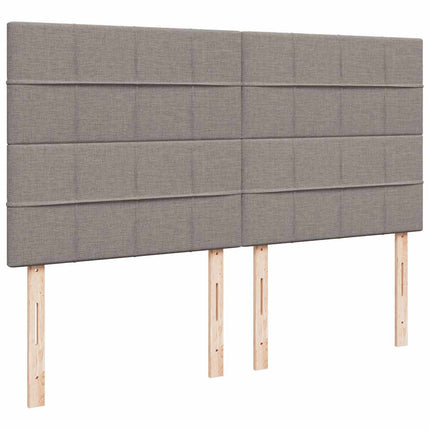 Struttura Letto Pouf con Materassi Tortora 200x200 cm Tessuto