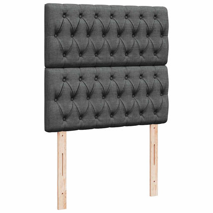 Pouf Letto con Materasso e LED Grigio Scuro 80x200cm in Tessuto