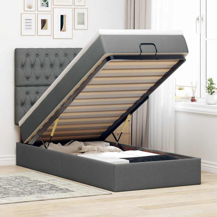 Struttura Letto Pouf con Materasso 100x200 cm in Tessuto