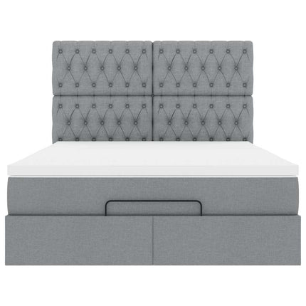 Struttura Letto Pouf con Materasso 140x190 cm in Tessuto