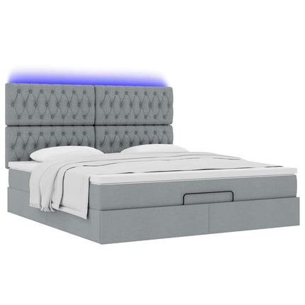 Struttura Letto Pouf con Materasso 160x200 cm in Tessuto