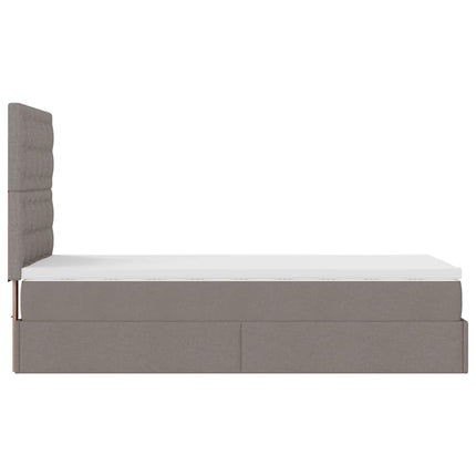 Struttura Letto Pouf con Materasso Tortora 80x200 cm in Tessuto