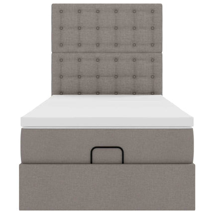 Struttura Letto Pouf con Materasso Tortora 100x200cm in Tessuto