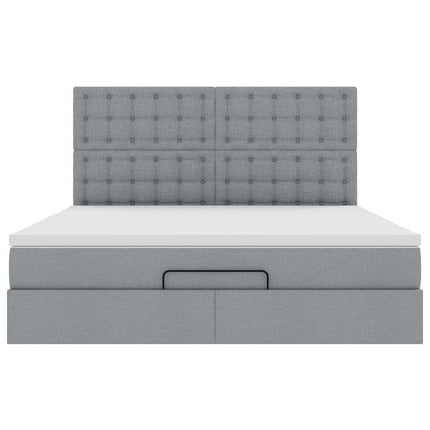 Struttura Letto Pouf con Materasso 180x200 cm in Tessuto