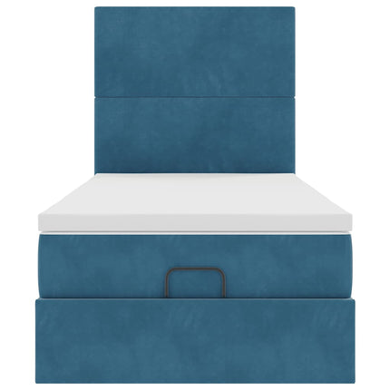 Struttura Letto Pouf con Materassi 90x200 cm in Velluto