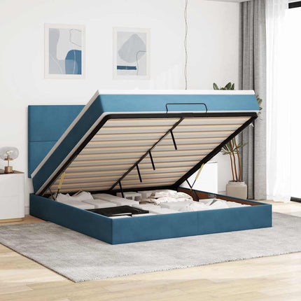 Struttura Letto Pouf con Materassi 160x200 cm Velluto