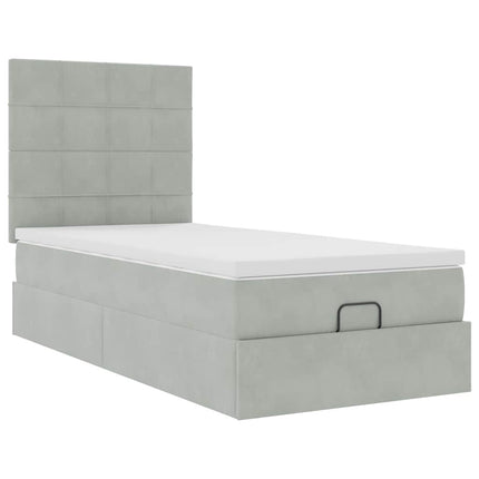 Struttura Letto Pouf con Materassi 100x200 cm Velluto