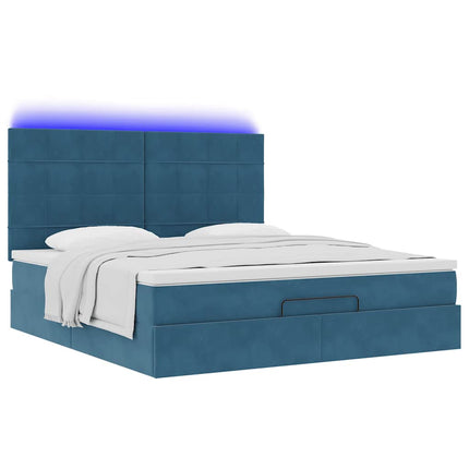 Struttura Letto Pouf con Materassi 160x200 cm Velluto