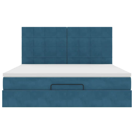 Struttura Letto Pouf con Materassi 160x200 cm Velluto