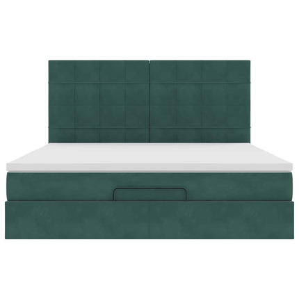 Struttura Letto Pouf con Materassi 180x200 cm Velluto